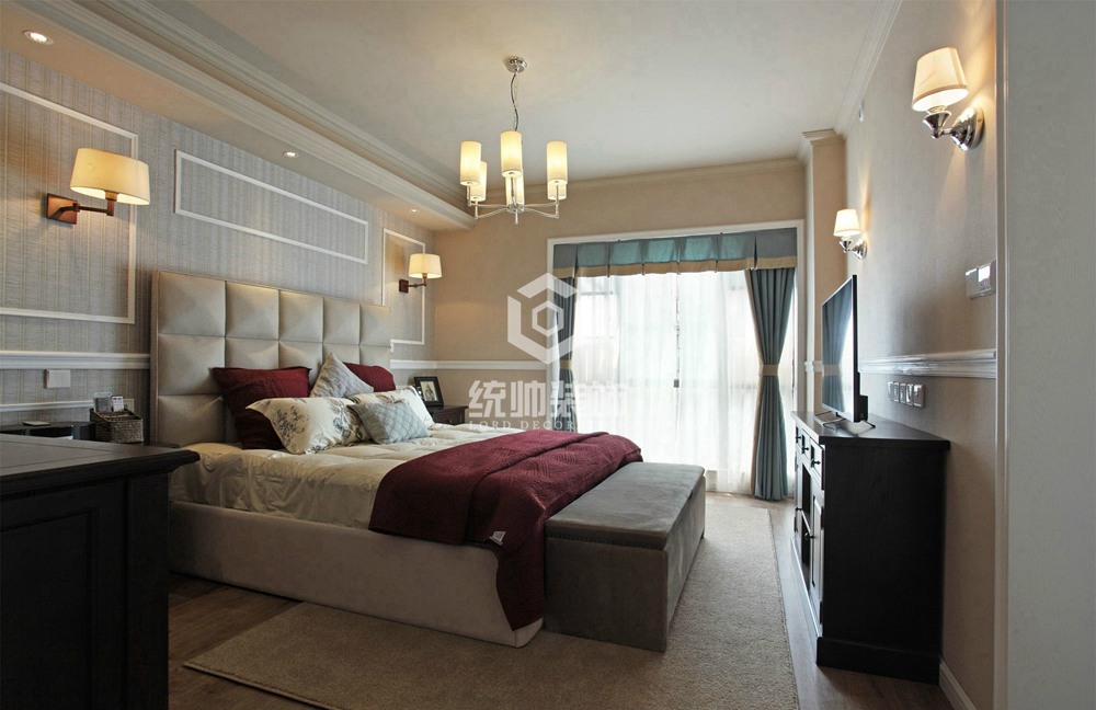 普陀区西江花园250平美式卧室装修效果图