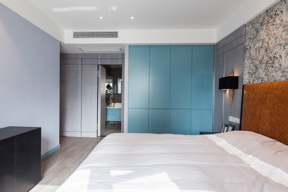 浦东新区金融家125平方现代简约风格三室户卧室装修效果图