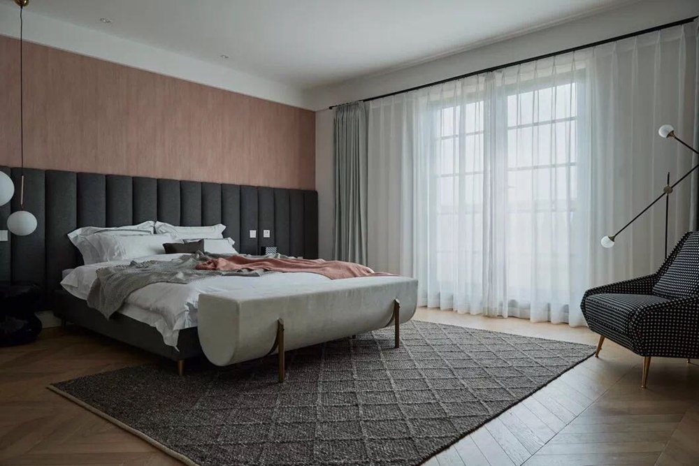 杨浦区和平新村157平方现代简约风格复式卧室装修效果图