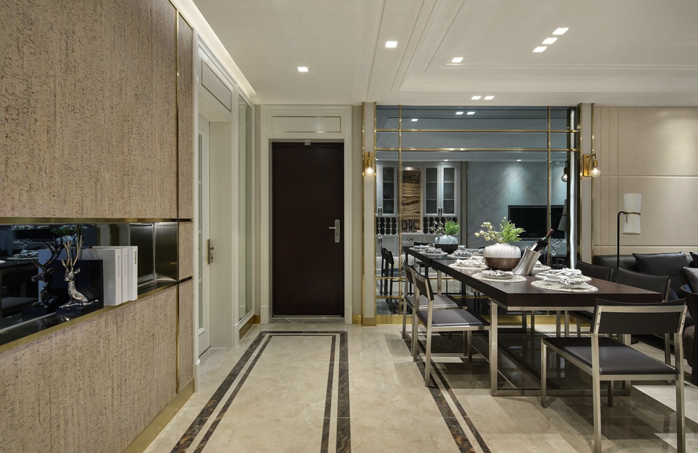 闵行区上海春城138平方现代简约风格3室2厅1卫餐厅装修效果图