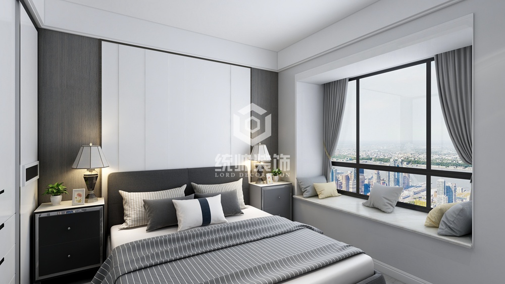 嘉定区上海派87平方现代简约风格3室2厅1卫卧室装修效果图