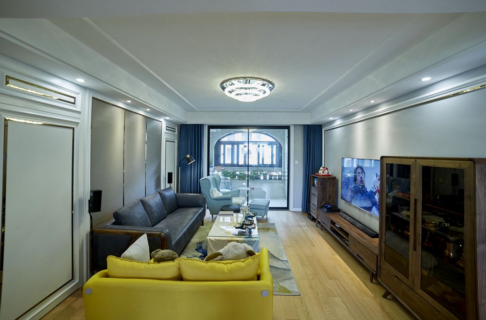 浦东新区金融家125平方混搭风格3室2厅2卫客厅装修效果图