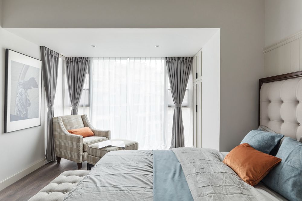 浦东新区同济东时区125平方简美风格复式卧室装修效果图
