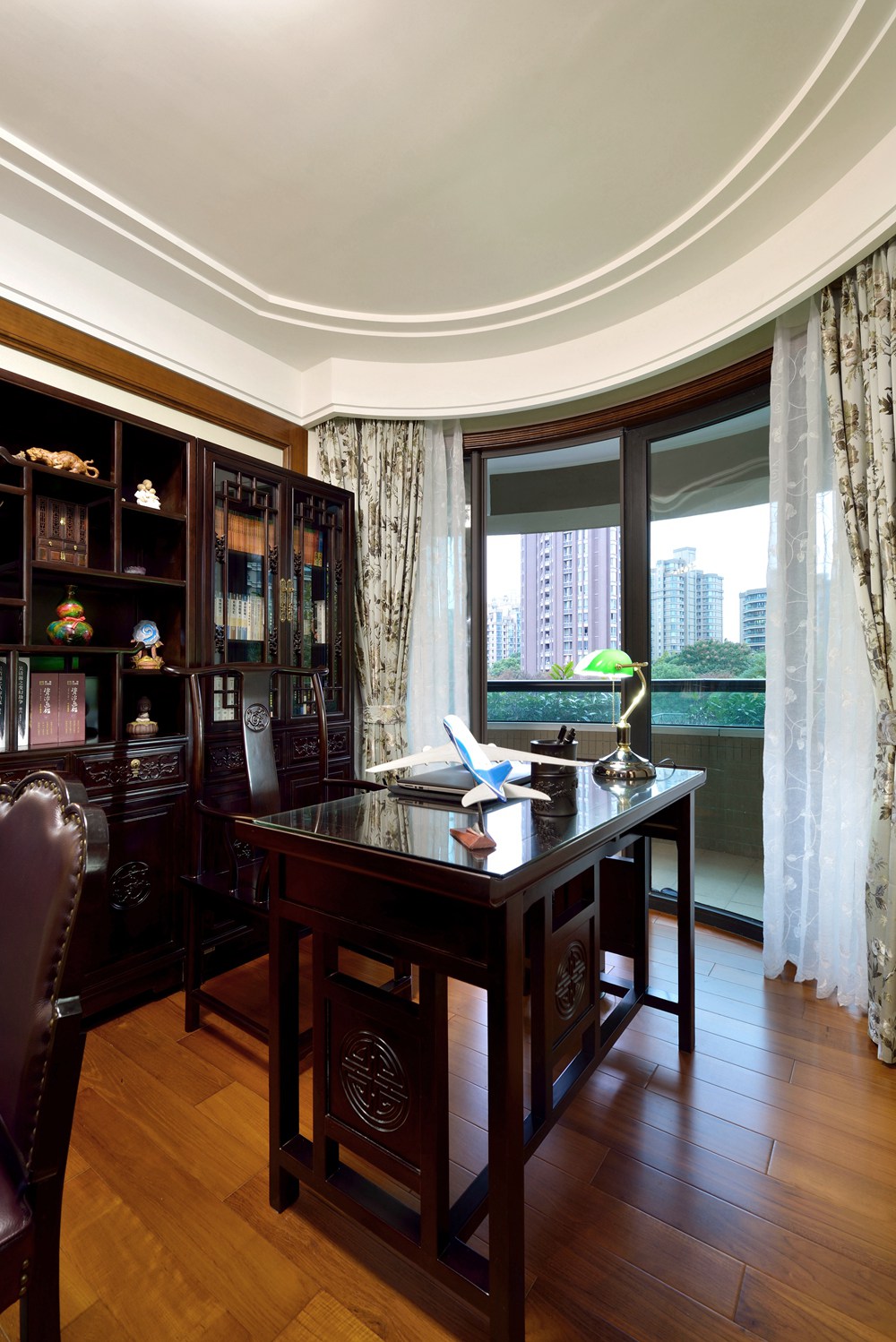 浦东新区上海绿城140平方中式风格3室2厅2卫书房装修效果图