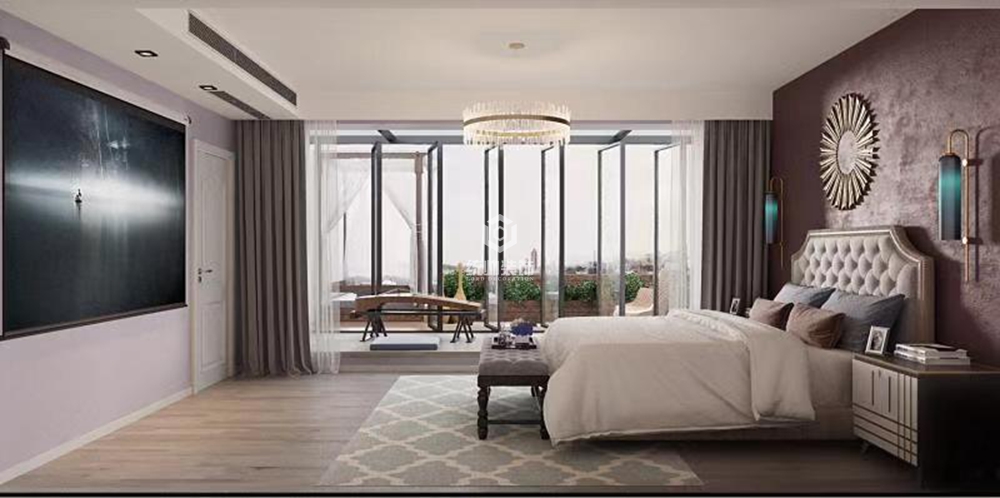 徐汇区明园世纪城280平方现代简约风格复式卧室装修效果图