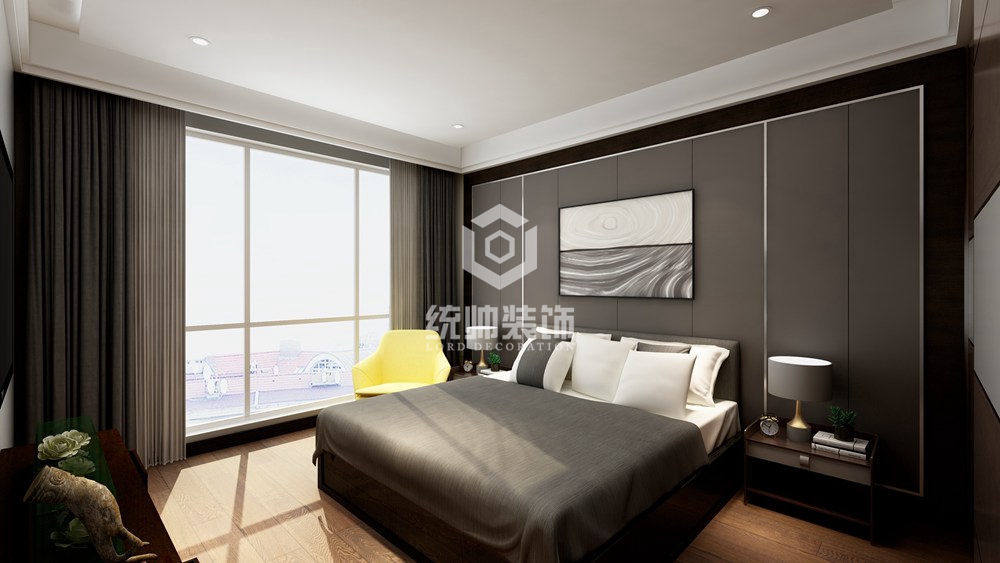 青浦区万科有山210平方现代简约风格三室两厅卧室装修效果图