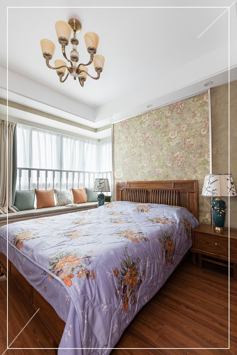 闵行区城开珑庭127平中式卧室装修效果图