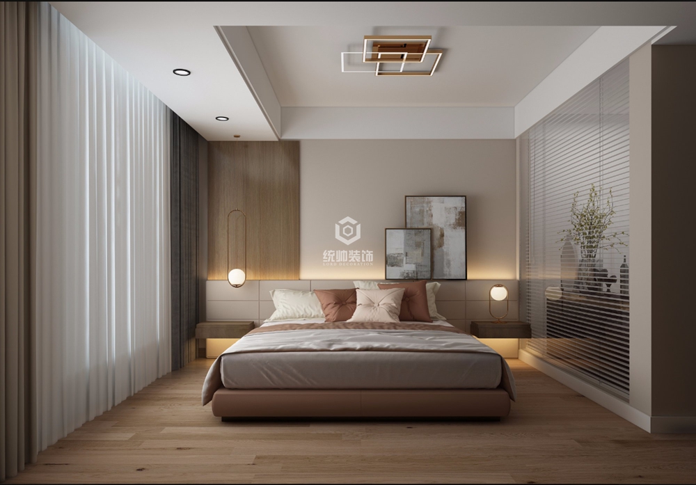 浦東新區陽光歐洲城180平現代簡約臥室裝修效果圖