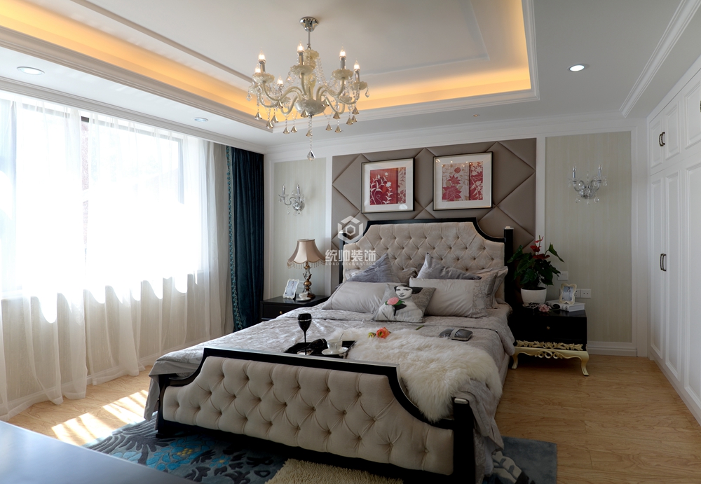 杨浦区盛世豪庭130平中古风卧室装修效果图