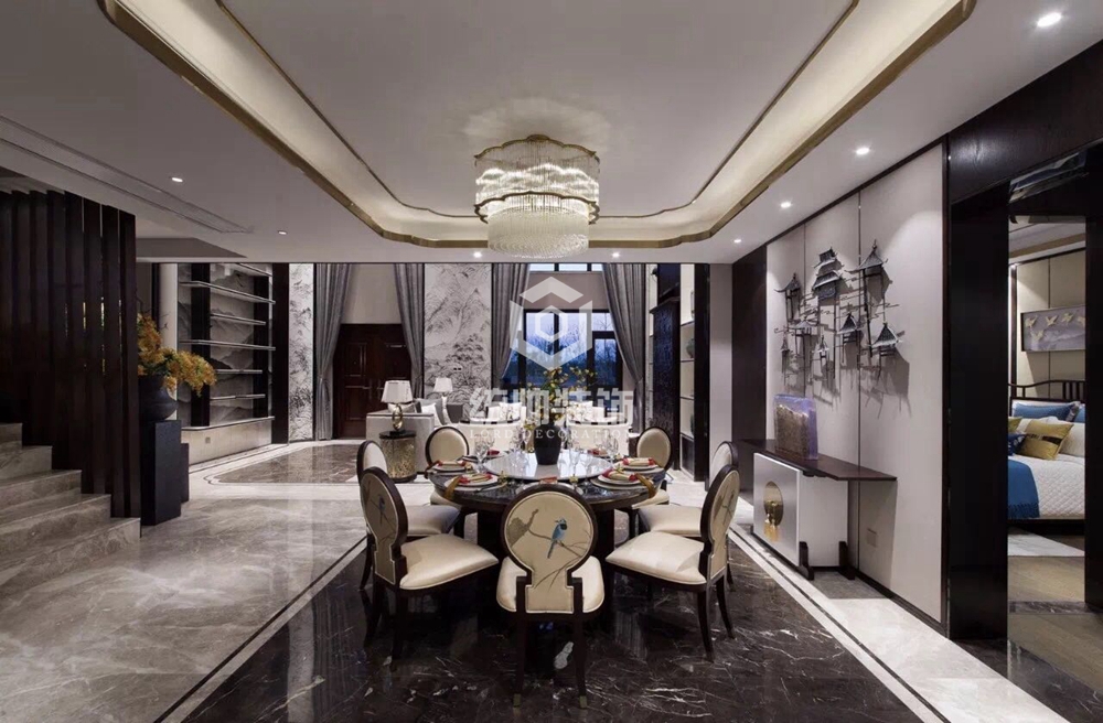 浦东新区北上海至尊320平方新中式风格5房3厅4卫2厨餐厅装修效果图