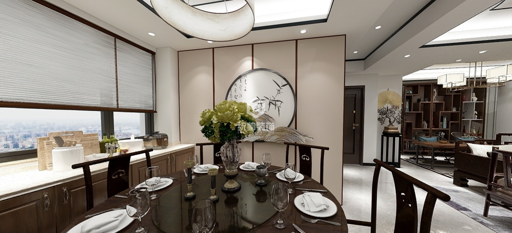 浦东新区万业紫辰苑150平方中式风格两室两厅餐厅装修效果图