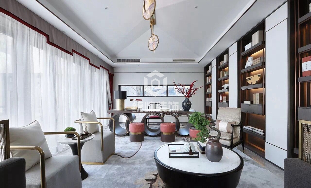 浦东新区北上海至尊228平方新中式风格5房2厅4卫2厨客厅装修效果图