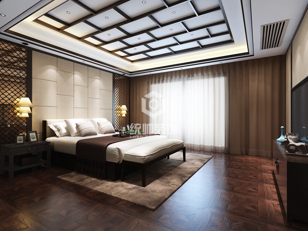 浦东新区保利叶上海450平美式卧室装修效果图