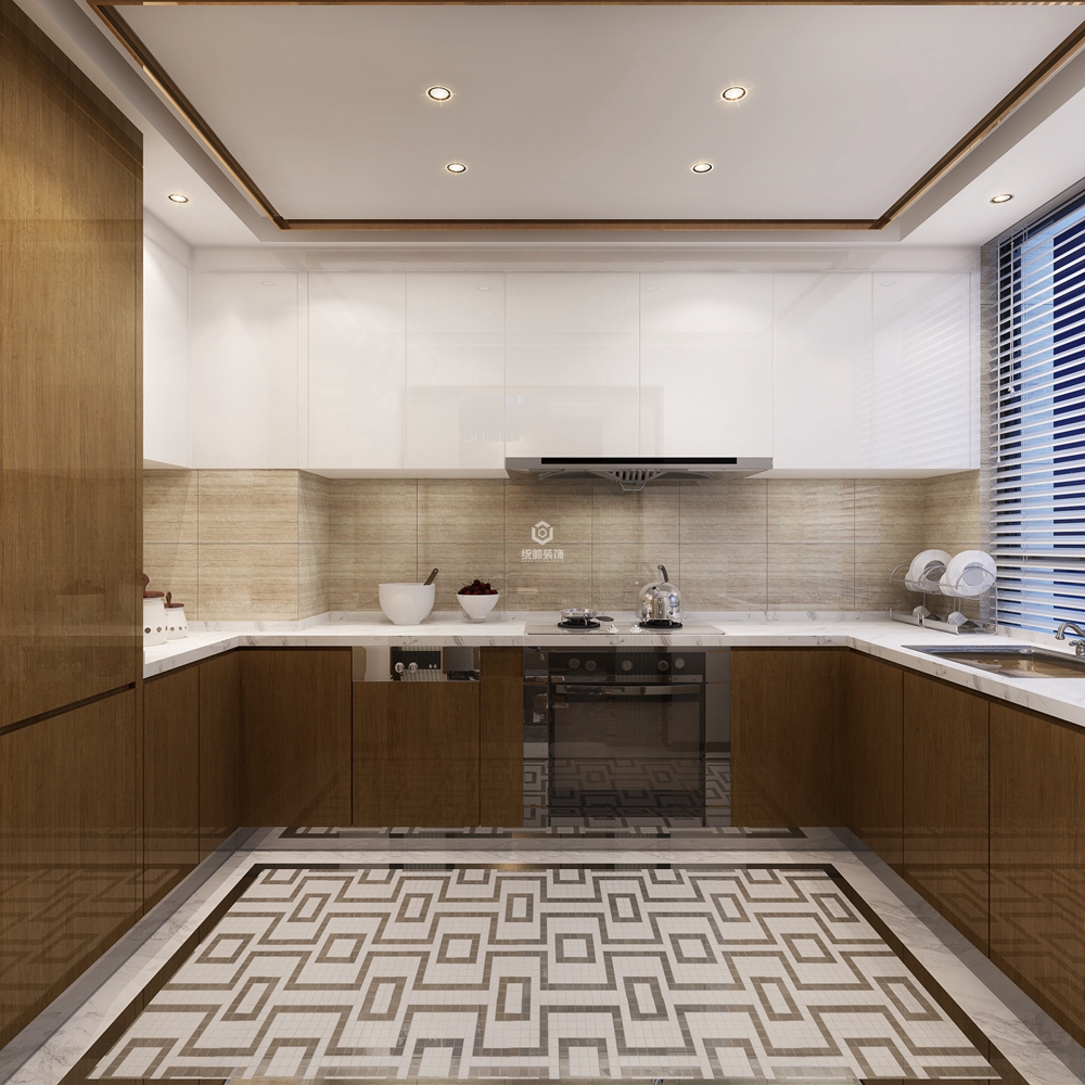 宝山区中环国际120平方简欧风格3室2厅2卫厨房装修效果图