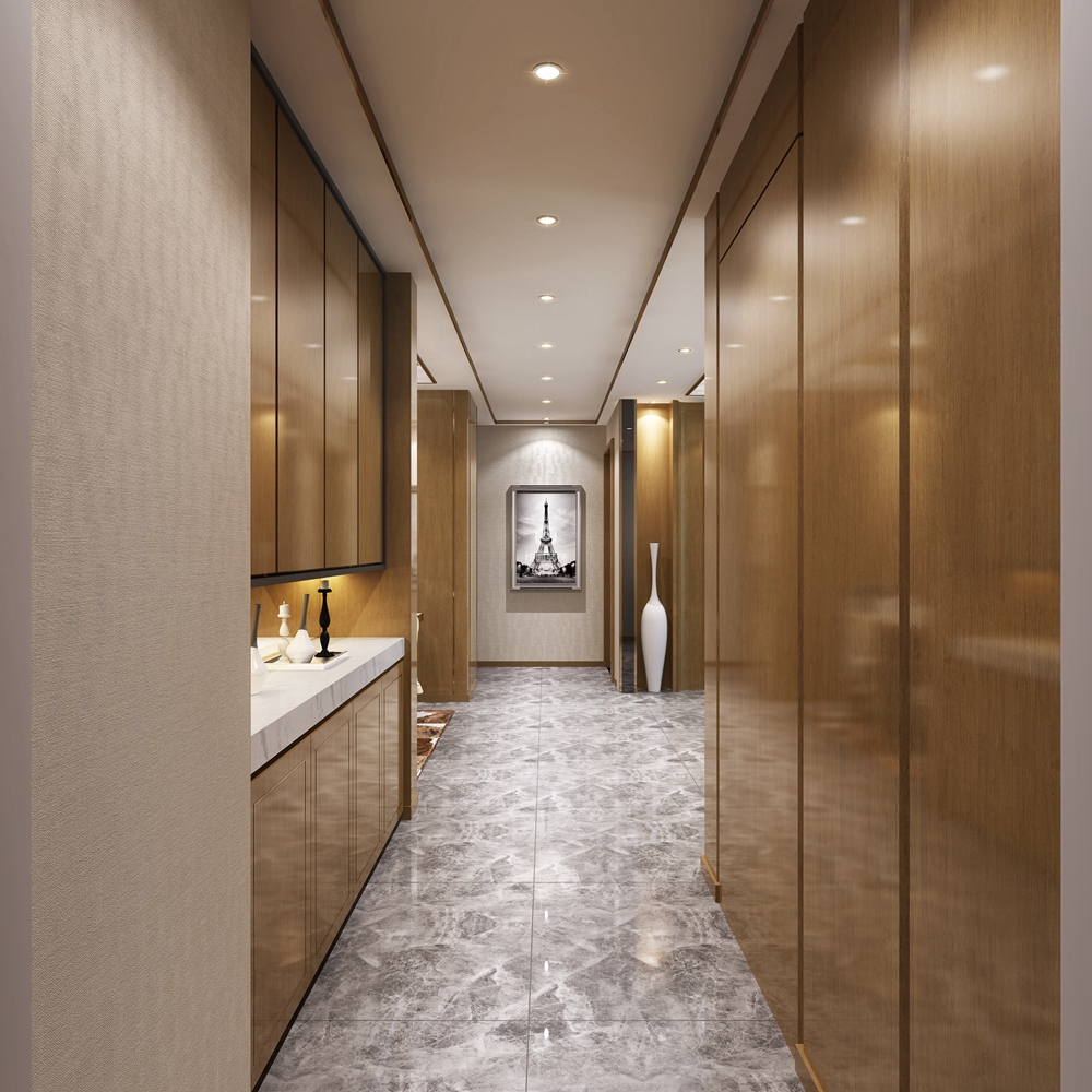 宝山区中环国际120平方简欧风格3室2厅2卫走廊装修效果图