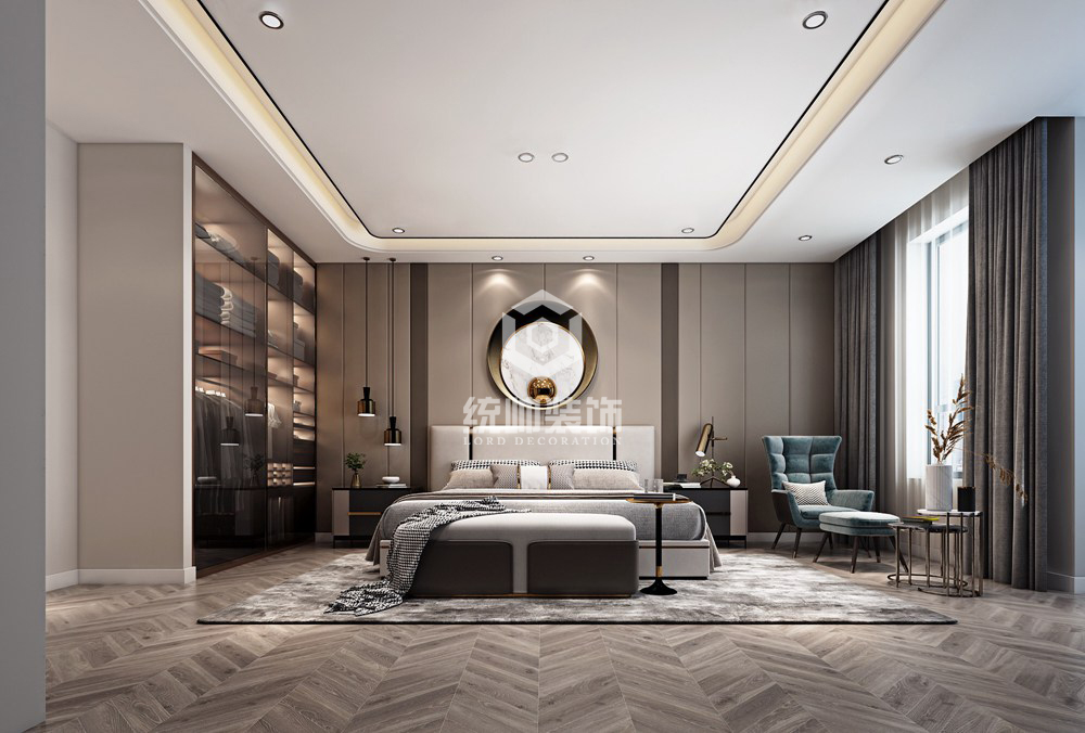 浦东新区上海绿城107平方轻奢风格上海绿城卧室装修效果图