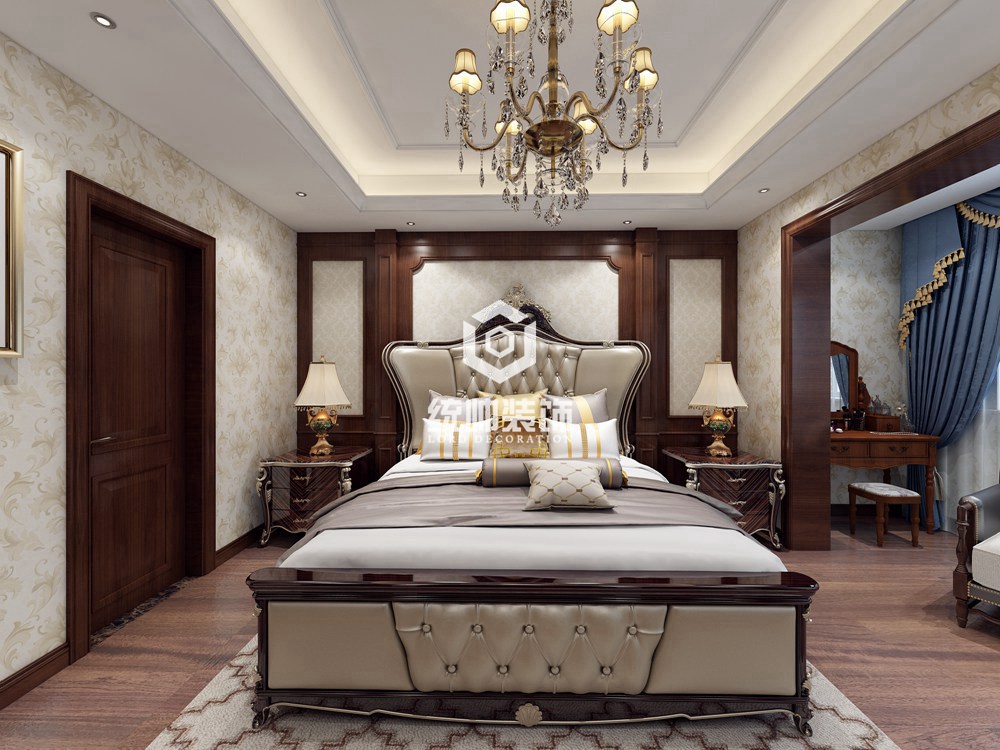 浦东新区富贵家园120平方美式风格复式卧室装修效果图