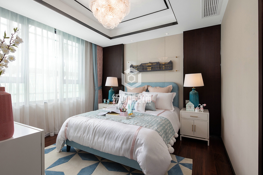 浦东新区北上海至尊230平方新中式风格3房2厅3卫卧室装修效果图