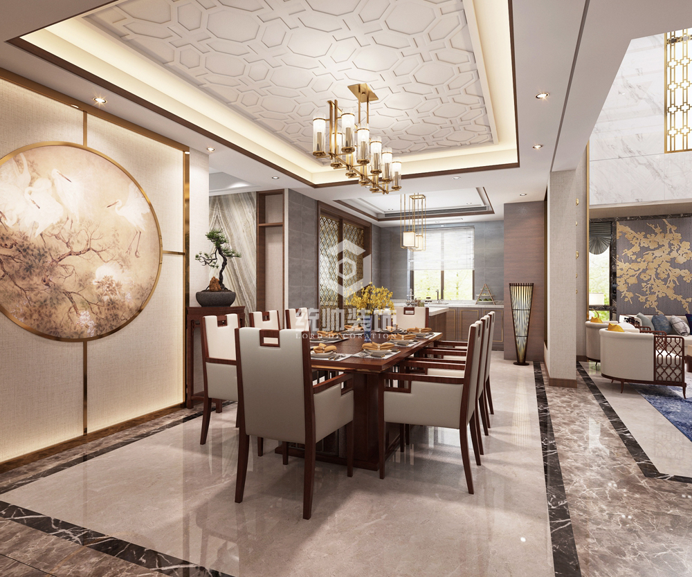 嘉定区英伦美墅500平方中式风格别墅餐厅装修效果图