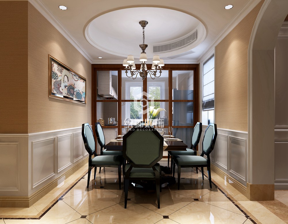 浦东新区赞成林风175平方美式风格4室2厅2卫餐厅装修效果图