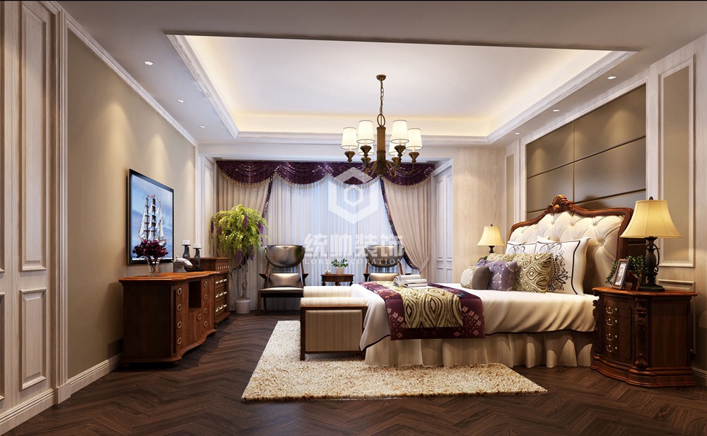浦东新区之江九里215平方现代简约风格大平层卧室装修效果图