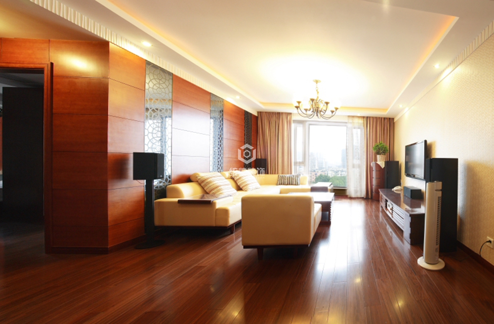 杨浦区和平花苑100平方现代简约风格三室两厅客厅装修效果图