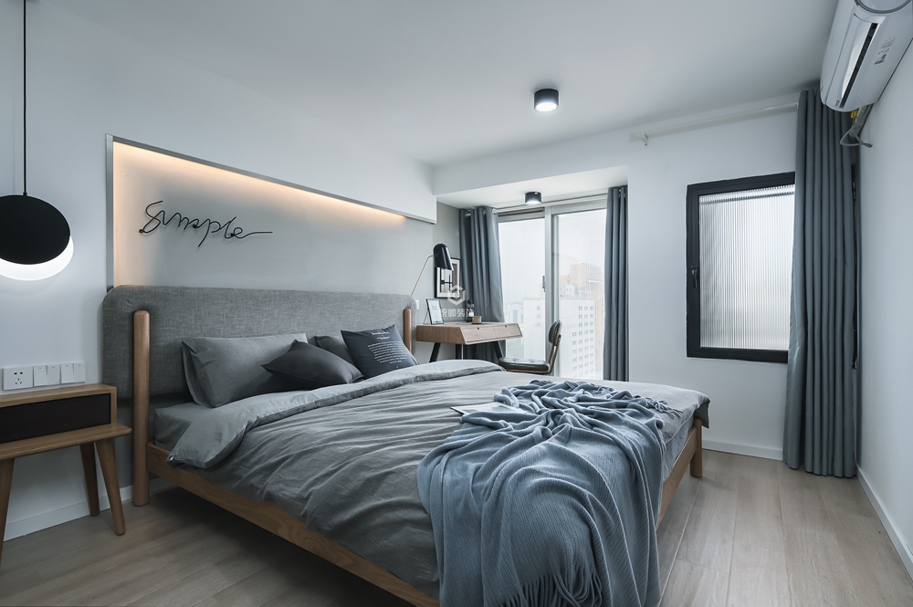 普陀区长发中心140平方现代简约风格复式卧室装修效果图