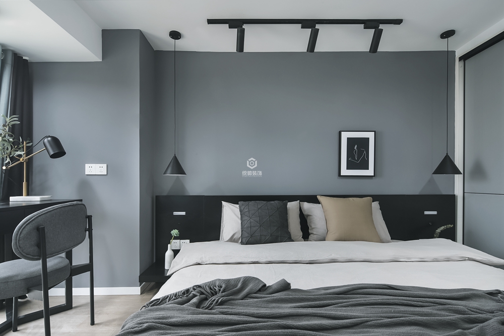 普陀区长发中心140平方现代简约风格复式卧室装修效果图