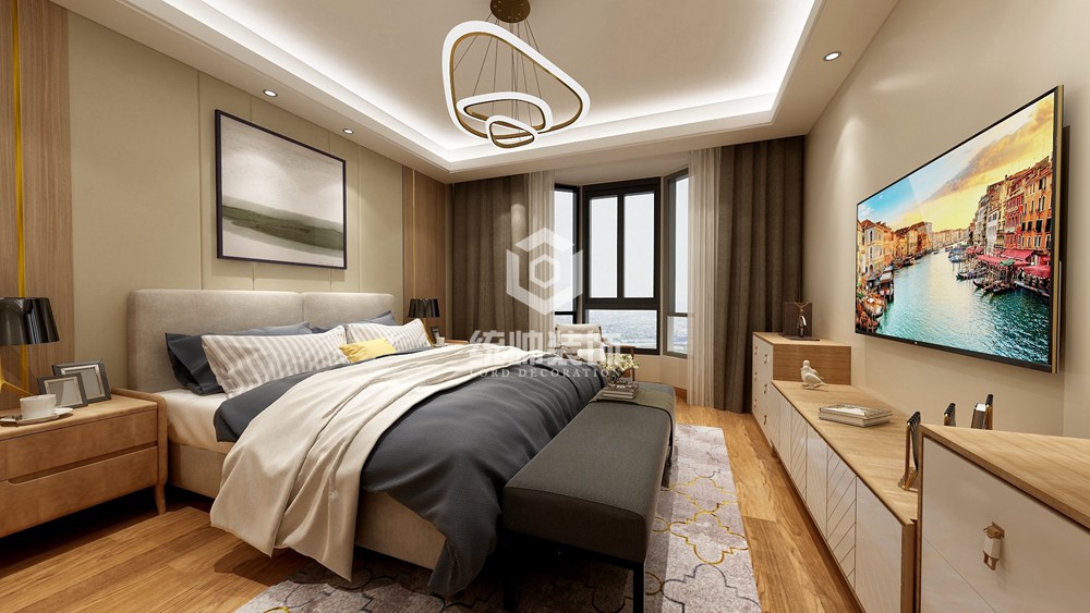 浦东新区城市经典铭筑176平方新中式风格大平层卧室装修效果图