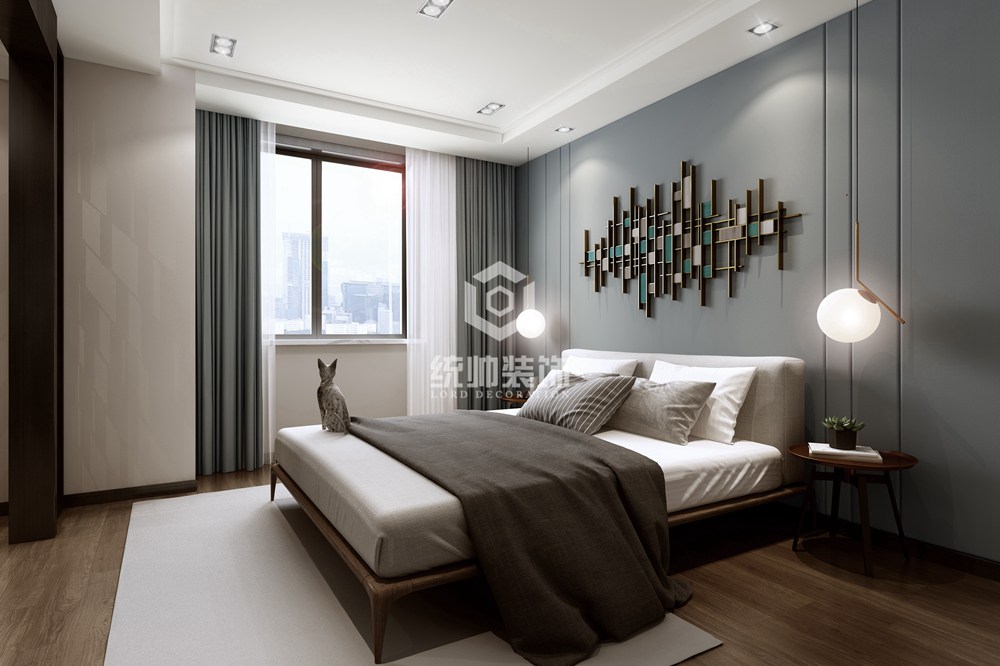 宝山区丽欧锦园148平方现代简约风格3室2厅卧室装修效果图