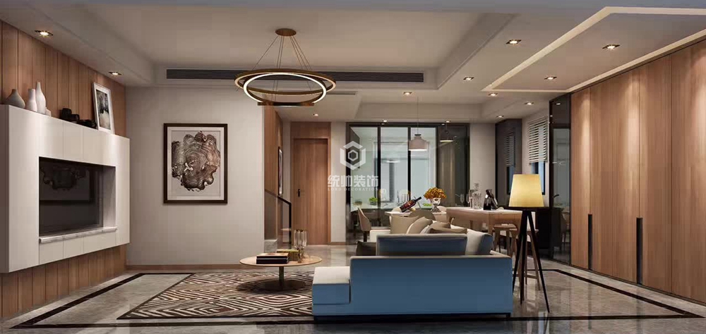 杨浦区上海院子150平方现代简约风格四室两厅客厅装修效果图