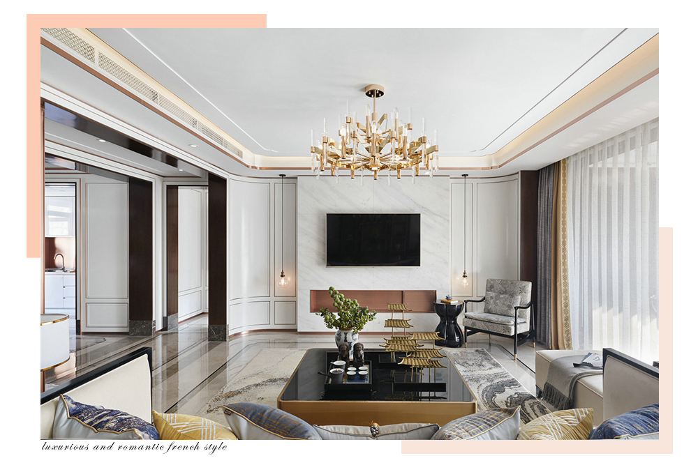 浦东新区名门世家160平新中式客厅装修效果图
