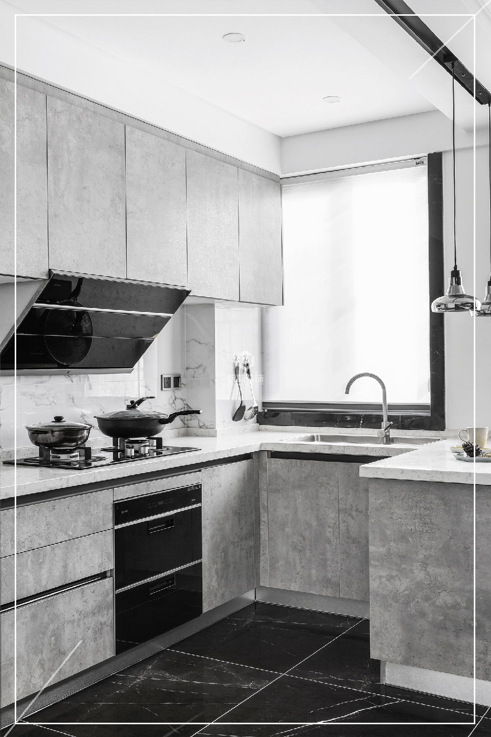 嘉定区墨·意180平方现代简约风格别墅厨房装修效果图