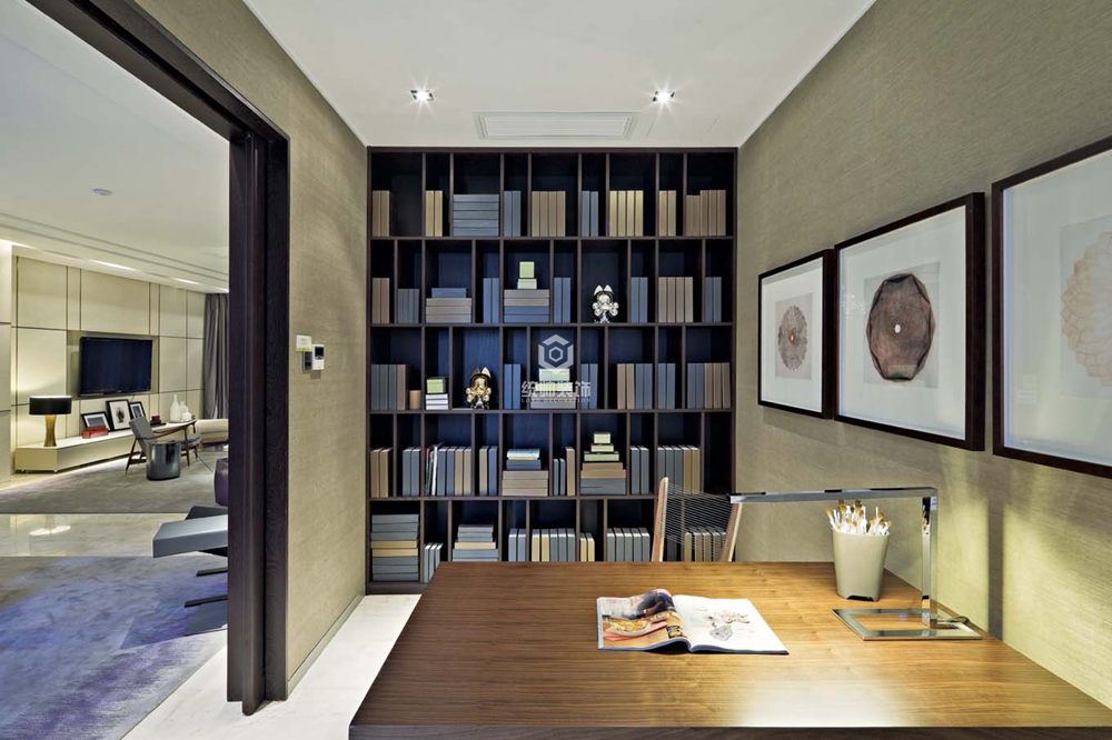 浦东新区盛世名门250平方现代简约风格复式书房装修效果图