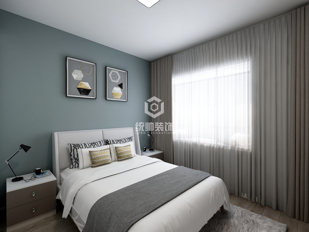 闵行区晶杰苑150平方现代简约风格三室两厅卧室装修效果图