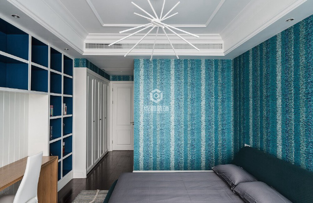 青浦区融信铂湾176平方混搭风格复式卧室装修效果图