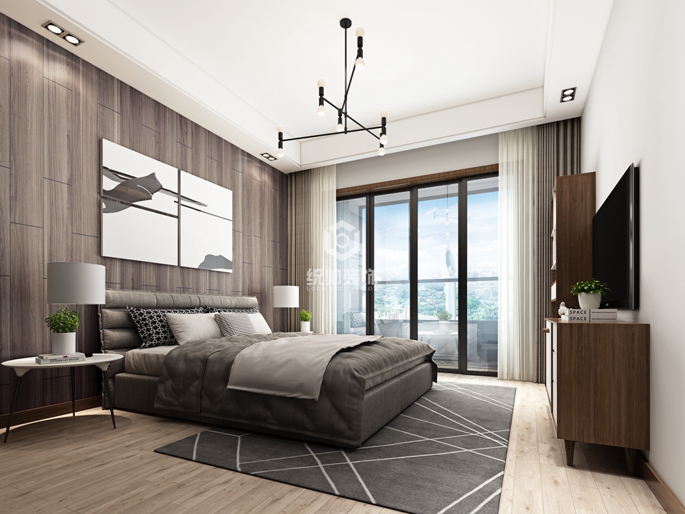 浦东新区汤臣豪园三期140平方北欧风格三室两厅卧室装修效果图