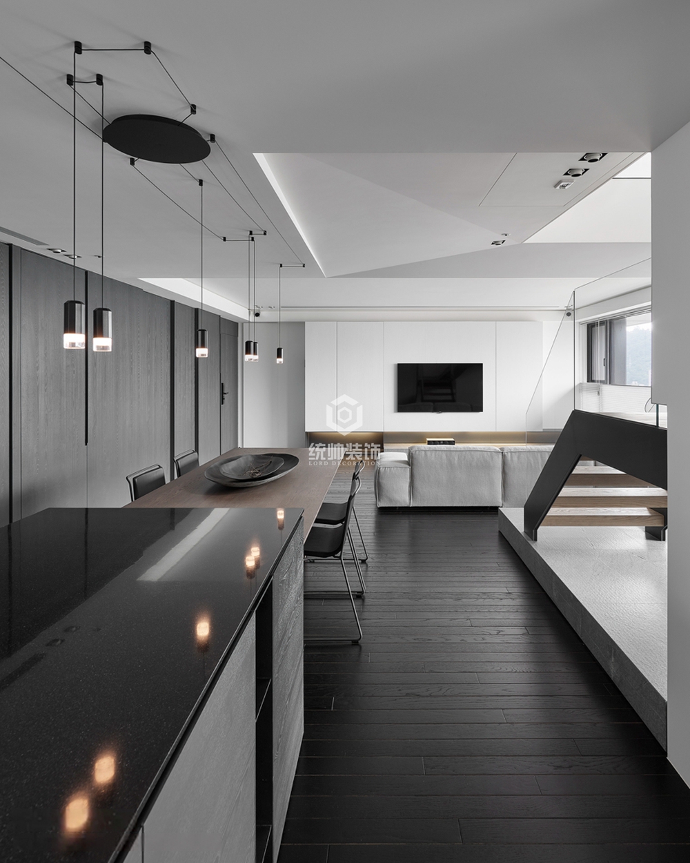 浦东新区汤臣豪庭198平方现代简约风格复式厨房装修效果图