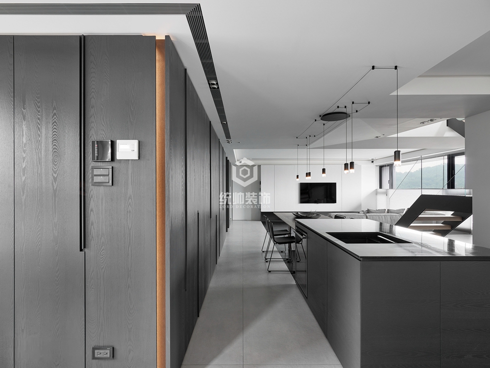 浦东新区汤臣豪庭198平方现代简约风格复式厨房装修效果图