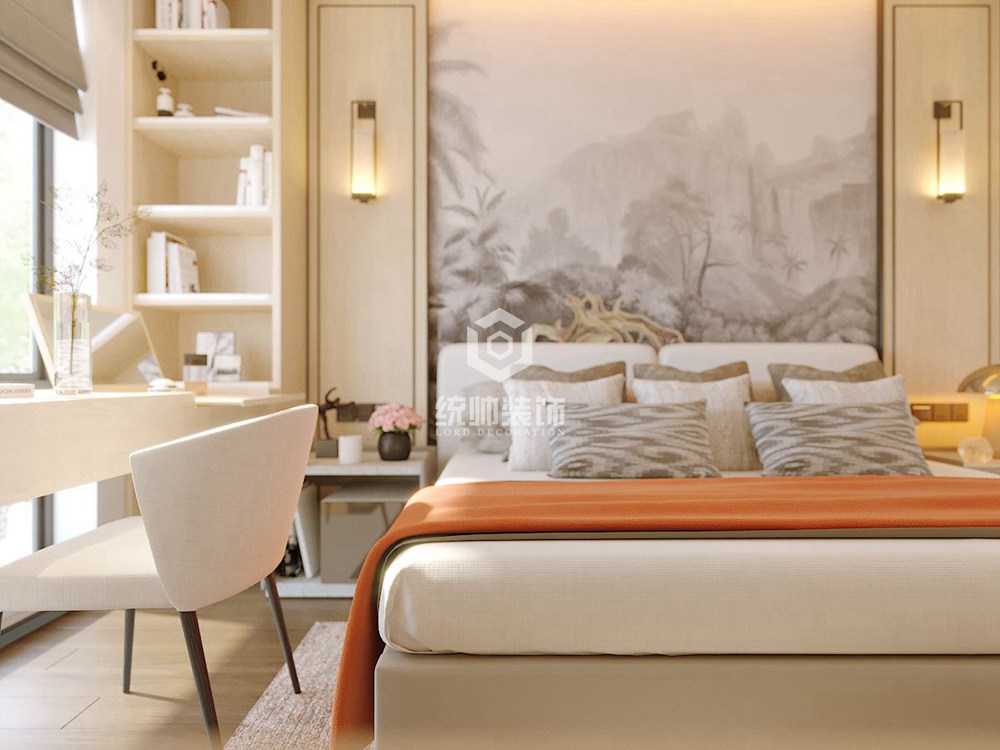 浦东新区海洋小区99平新中式卧室装修效果图