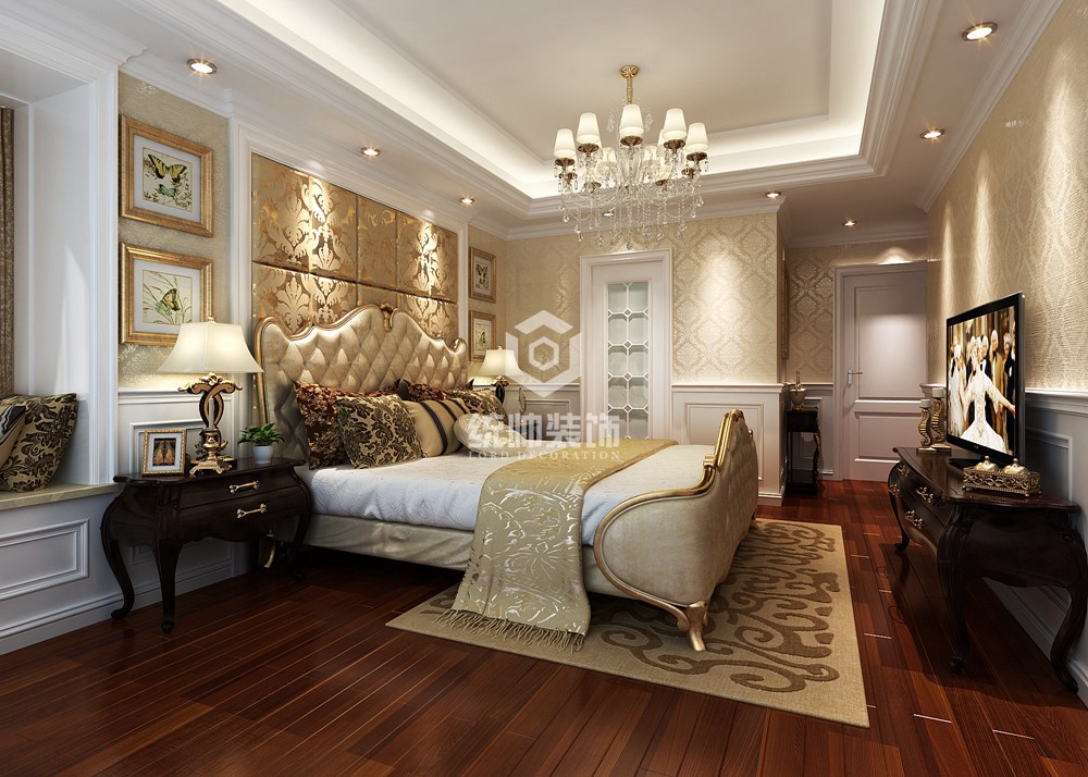 浦东新区玲珑湾170平方简欧风格大平层卧室装修效果图