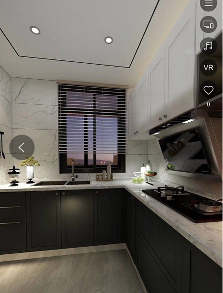 浦东新区森兰明轩148平方新中式风格4室2厅2卫厨房装修效果图