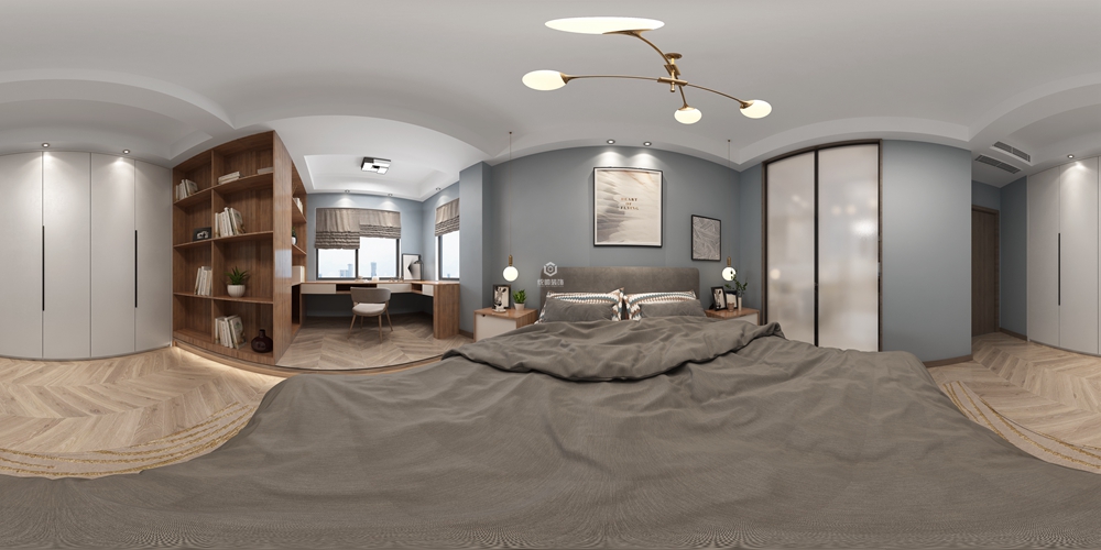 嘉定区绿地天呈150平现代简约卧室装修效果图