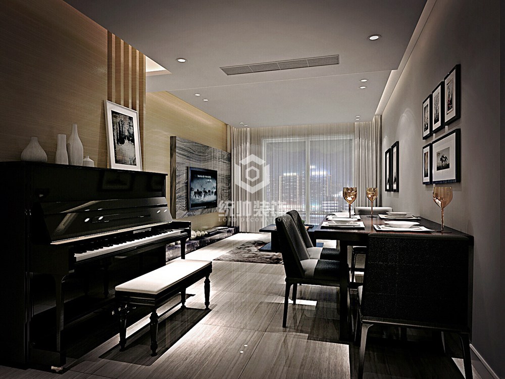 宝山区绿地海域生辉120平方现代简约风格3室2厅2卫餐厅装修效果图