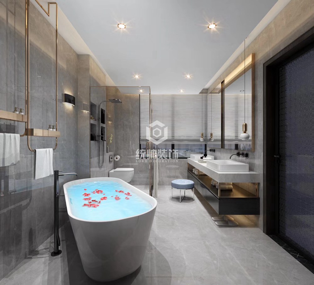 宝山区上海长滩180平方新中式风格4室2厅2卫卫生间装修效果图