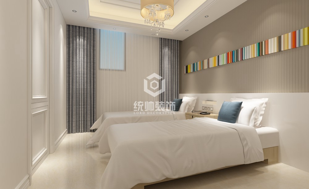 浦东新区御翠园560平方美式风格别墅卧室装修效果图