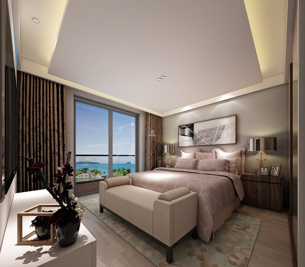 金山区层山叠嶂142平方新中式风格三室两厅卧室装修效果图