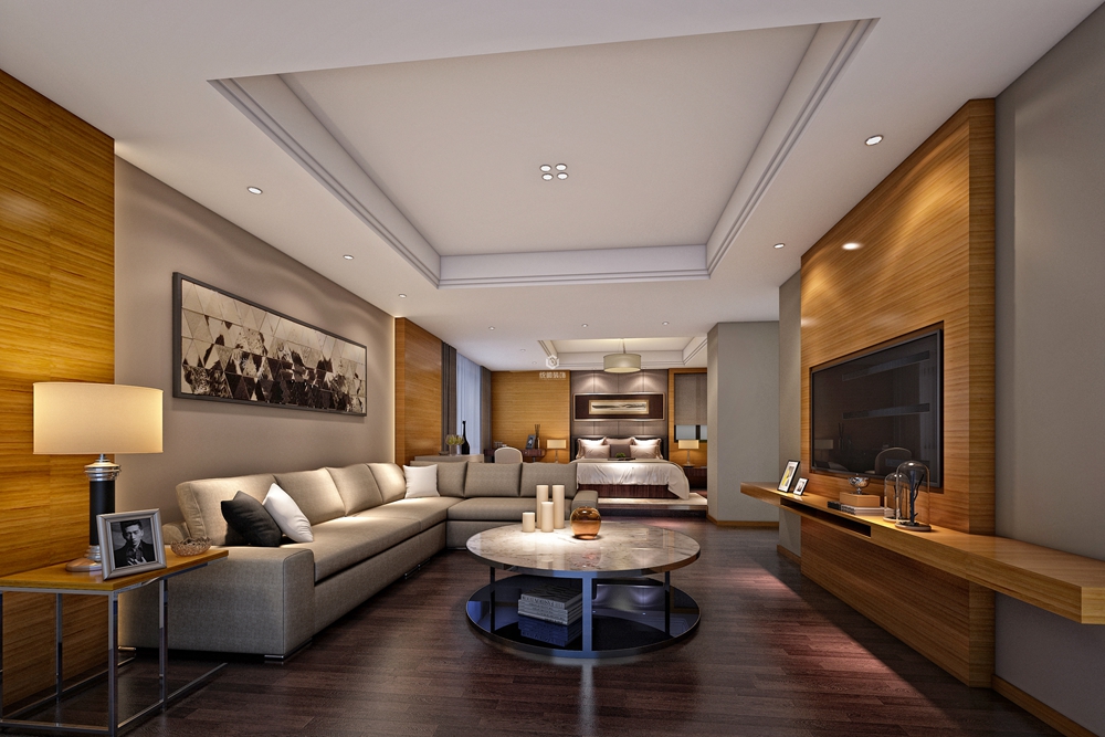 黄浦区徜徉138平方现代简约风格三室两厅客厅装修效果图