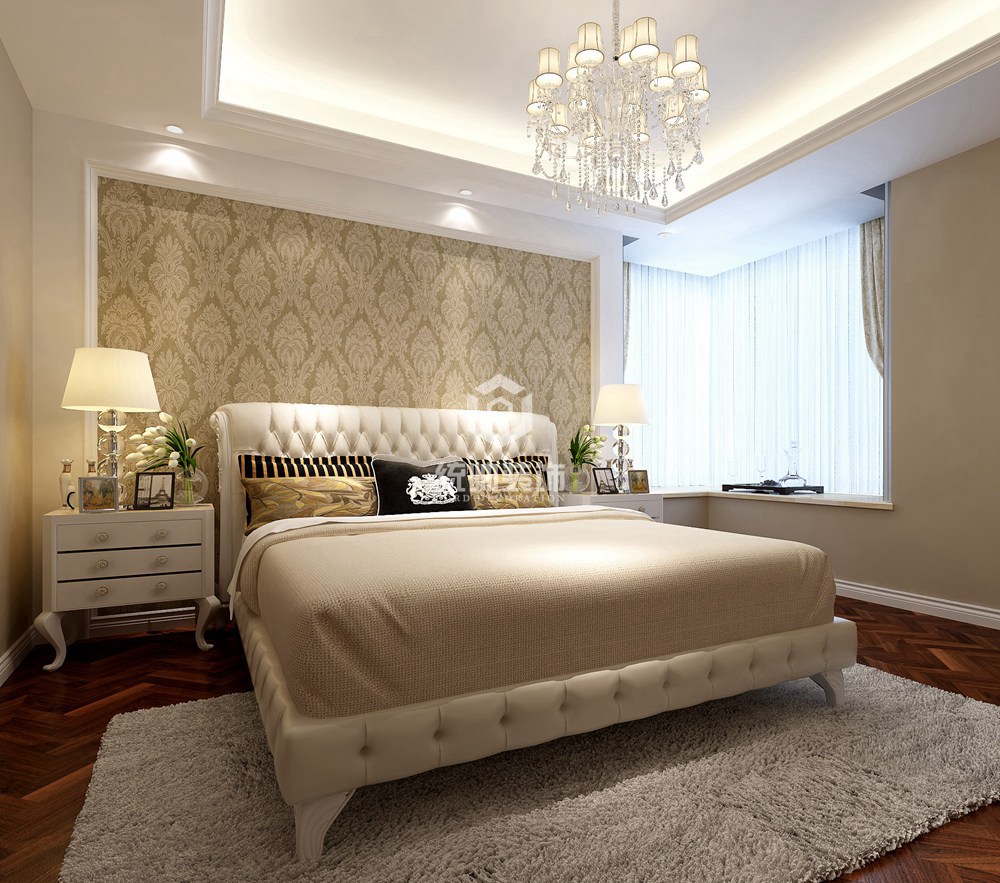 宝山区远洋香奈150平方简欧风格复式卧室装修效果图