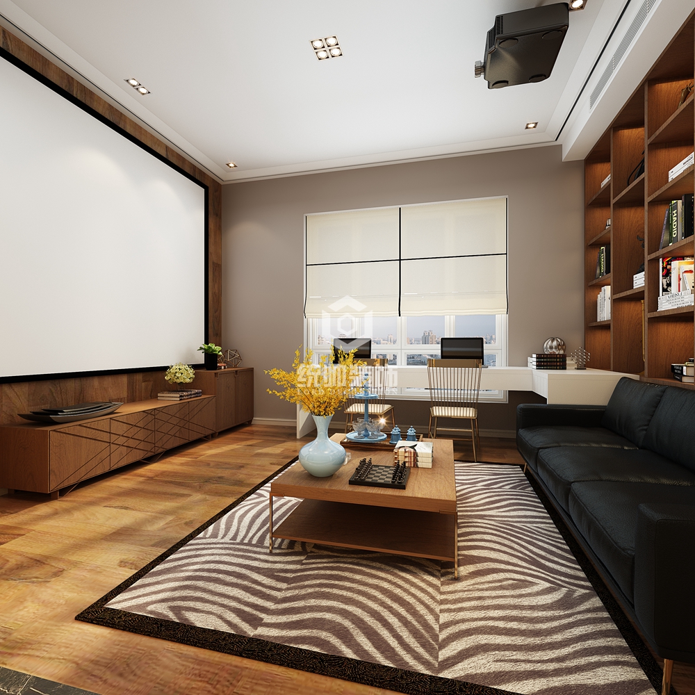 嘉定区远香湖九号200平方现代简约风格复式休闲室装修效果图